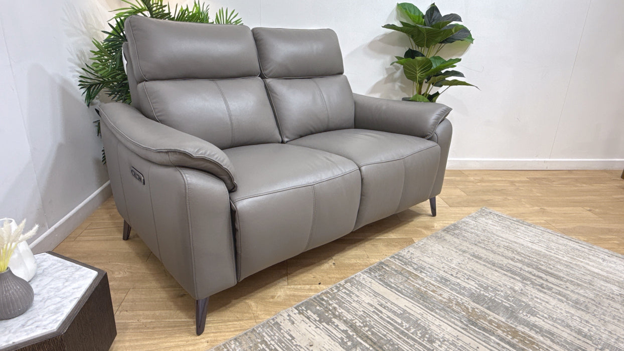 Sofology Arlo Leather 2 Seater Power Recliner in Trusty Embossed Elephant