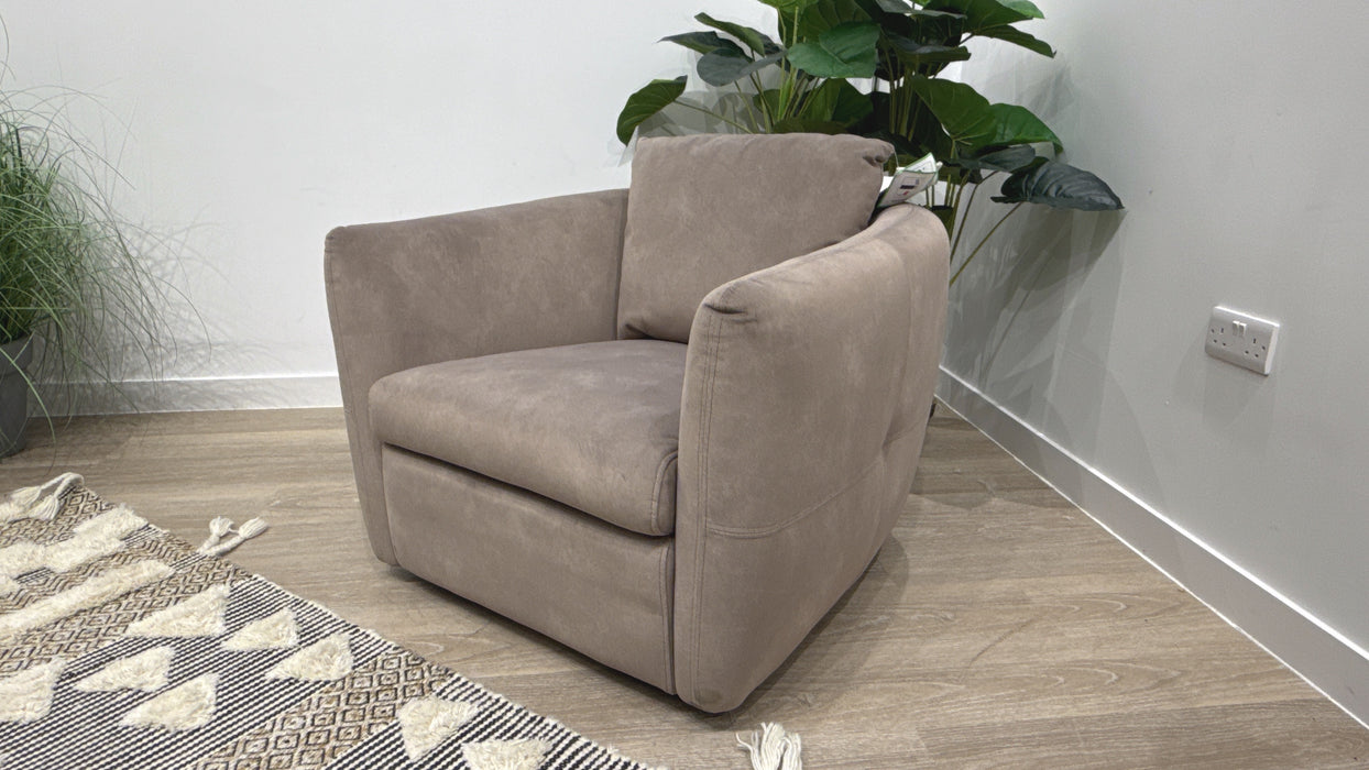 Sofology Marvella Fabric Swivel Chair in Lifestyle Flecked Nutmeg