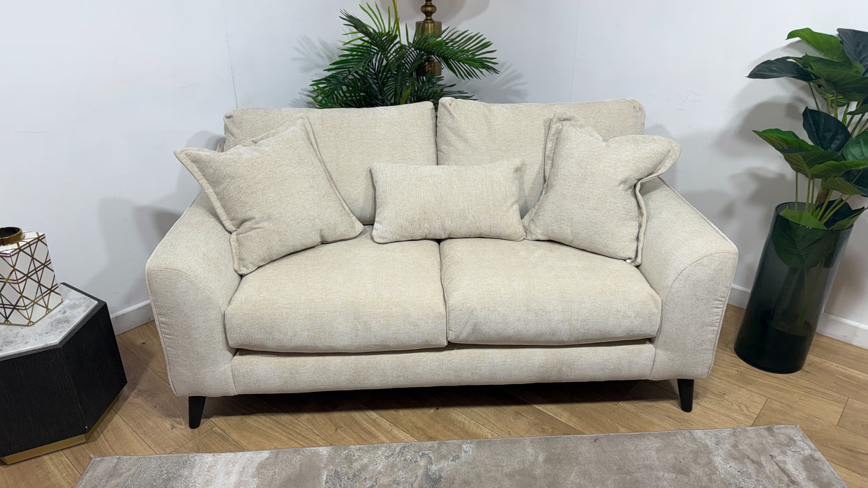 Sofology Mayfair Fabric 2 Seater Feather Flex Seats in Linen Look Chenille Natural