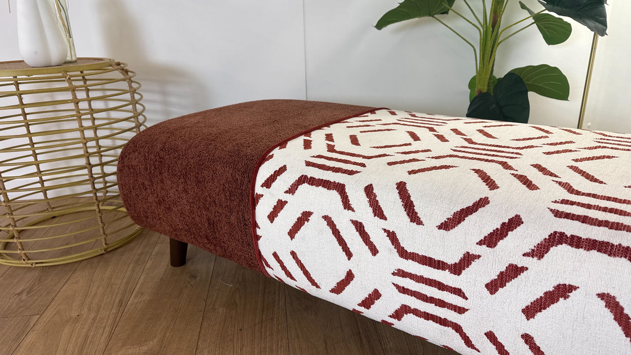DFS The Ada Fabric Footstool in Autumn/Henna Combination