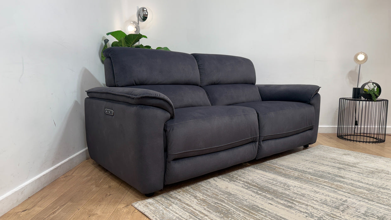 Sofology Hugo Fabric 2.5 Seater Power Recliner/Headrest in Lifestyle Flecked Anthracite
