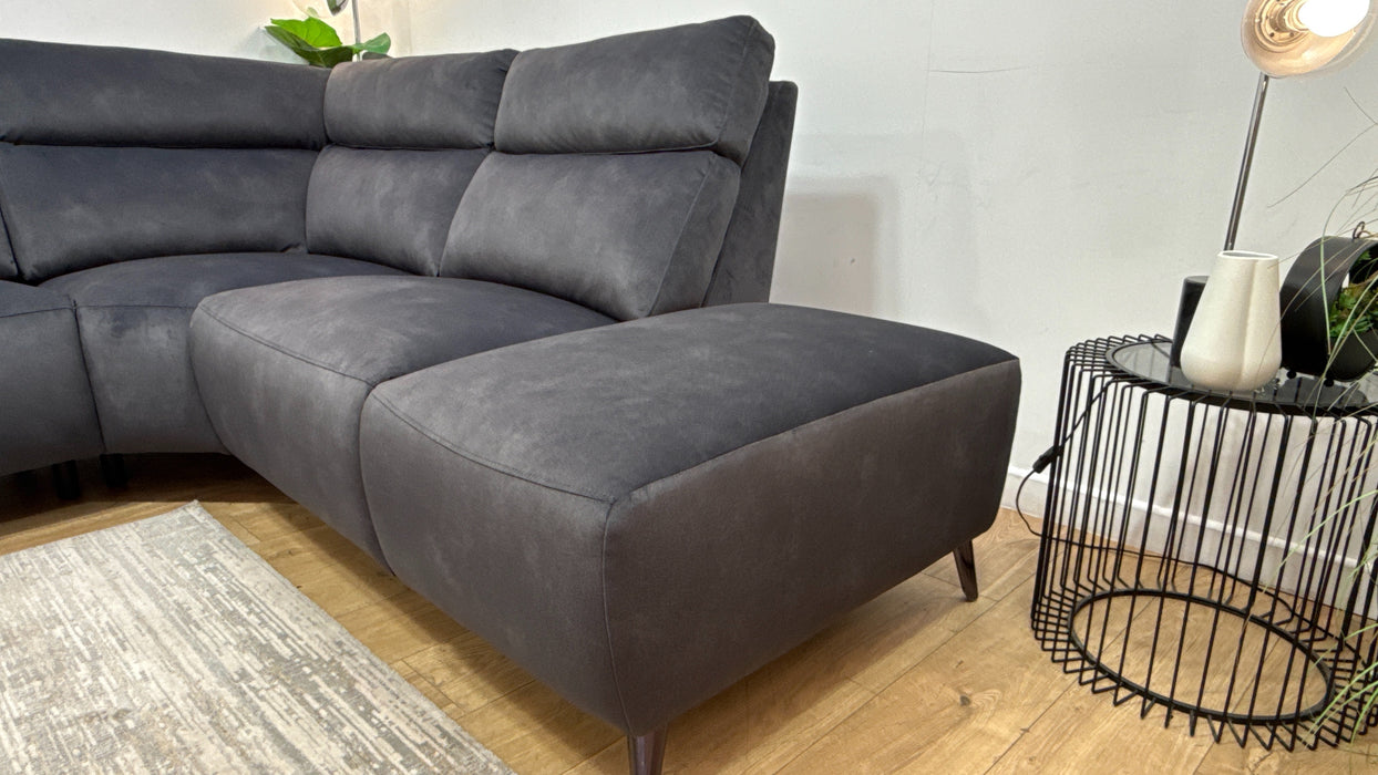 Sofology Arlo Fabric 3 Corner 1 .5 Chaise in Lifestyle Flecked Anthracite
