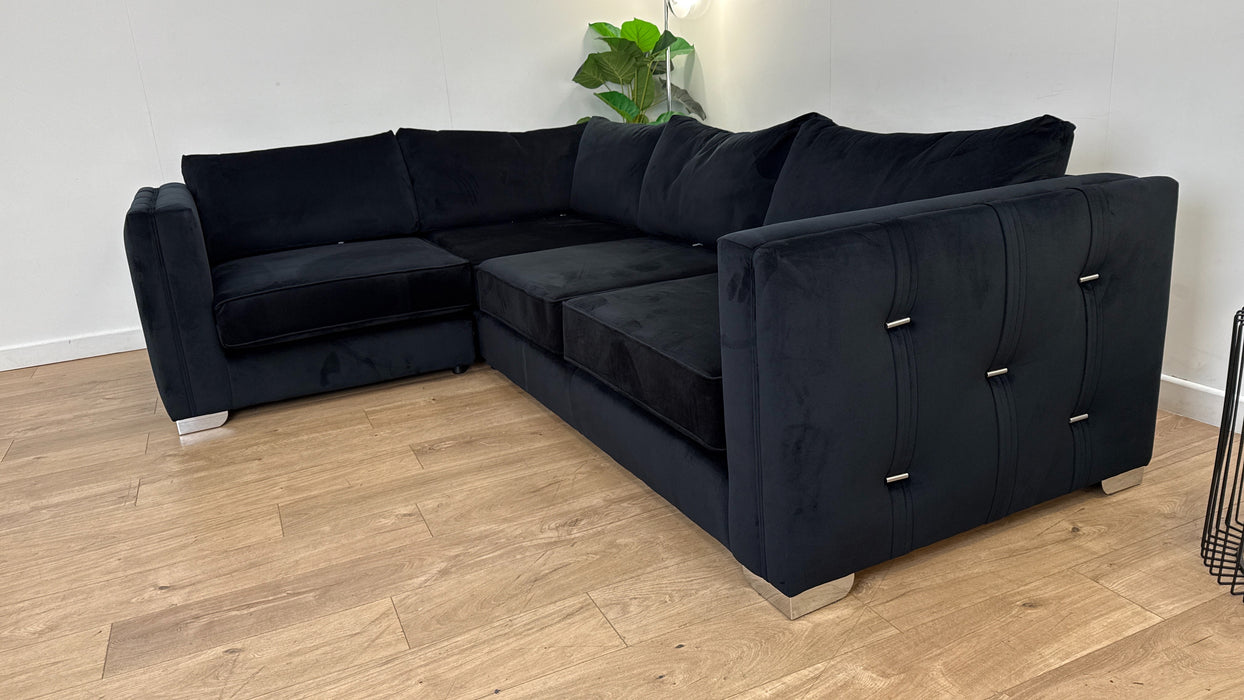 Sofology The Titan 1 Corner 2 Fabric Sofa in Festival Black/Bronze Mix