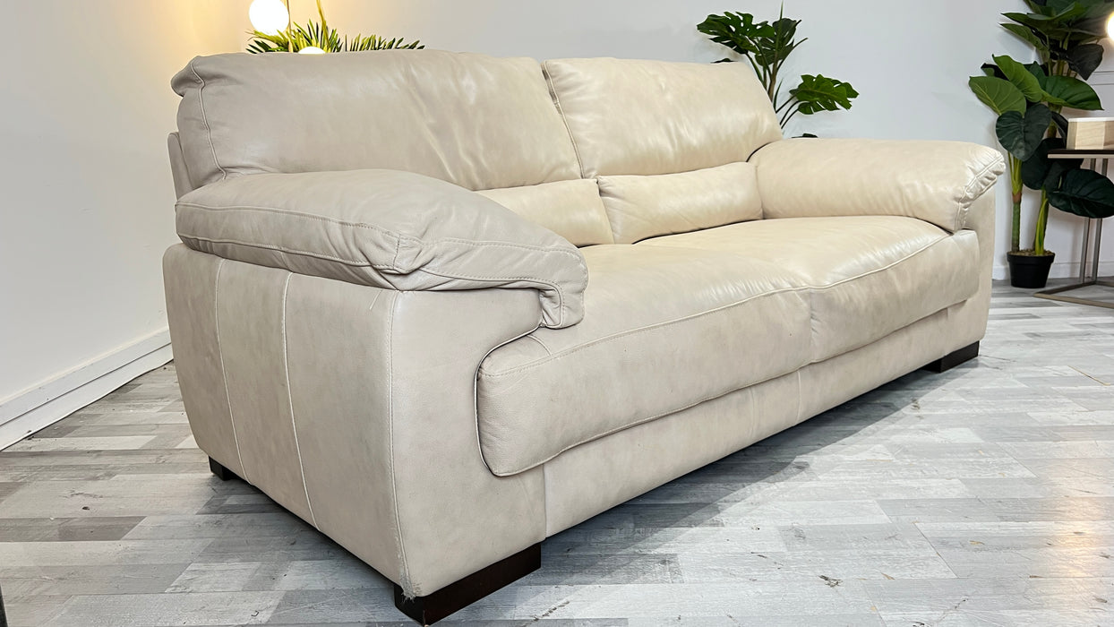 Santino 2 Seater - Leather Sofa - Caruso Bone