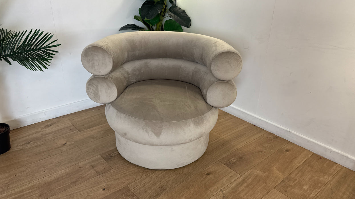 Sofology The Fitzrovia Fabric Accent Chair in Matt Velvet Stone Without Trim