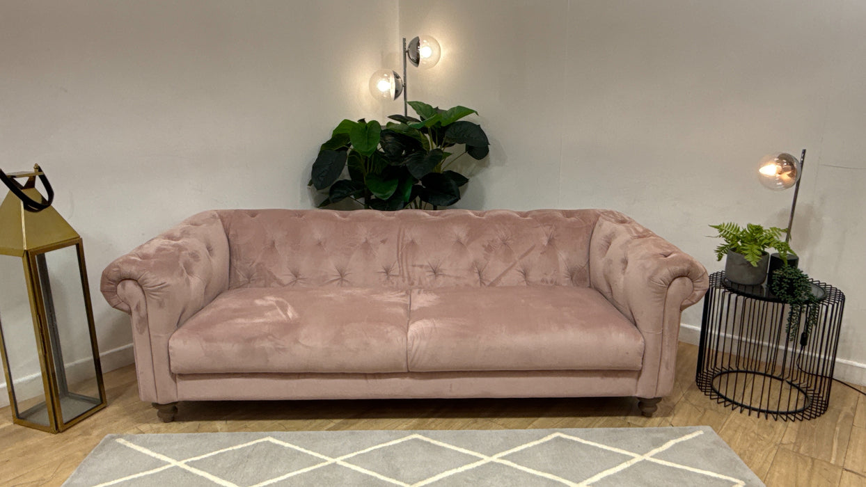 Sofology Kensington Fabric 4 Seater in Matt Velvet Blush