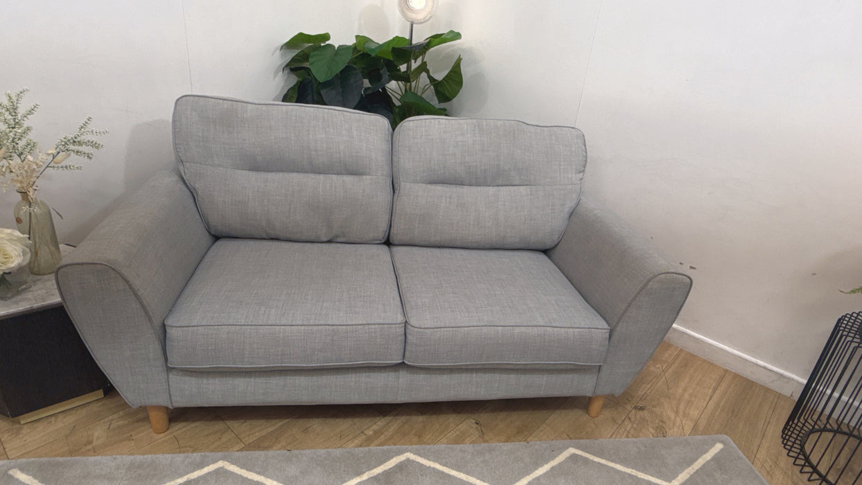 Sofology Hetty Fabric 2 Seater Full Back in Linoso Silver