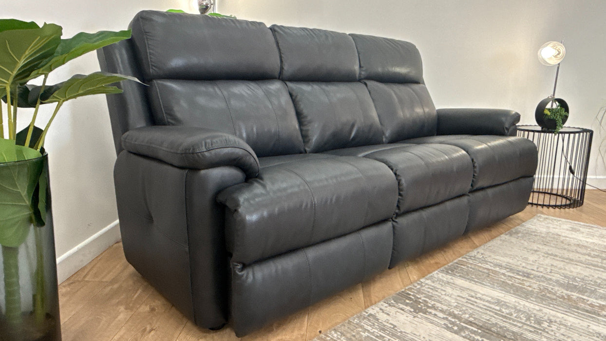 Sofology Gracie Leather 3 Seater in Trusty Sheen Navy