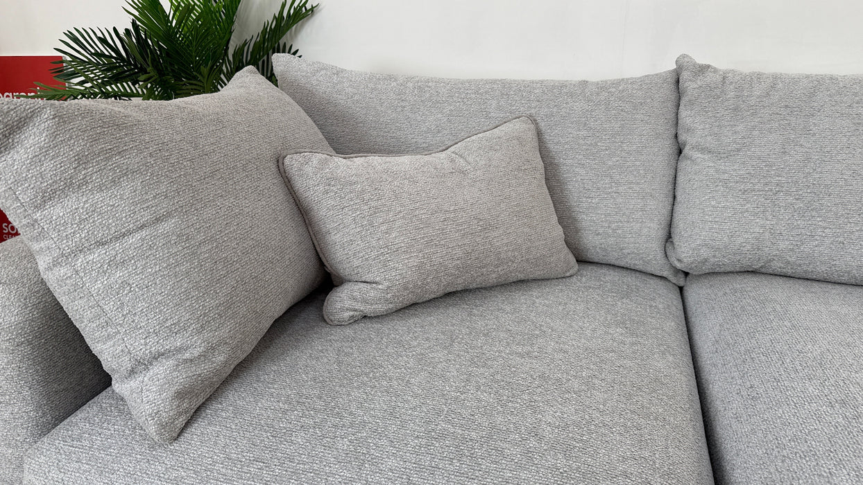 Sofology The Westwood 3 Corner 1 Fabric Sofa in Soft Boucle Silver Mix