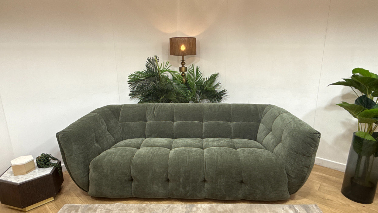 Sofology Lunar Fabric 3 Seater in Textured Chenille Pine