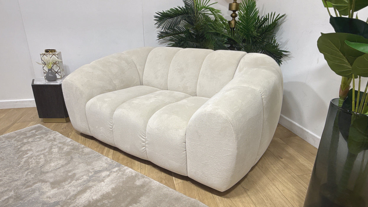 Sofology Waldorf Fabric Loveseat in Soft Sherpa Natural Mix