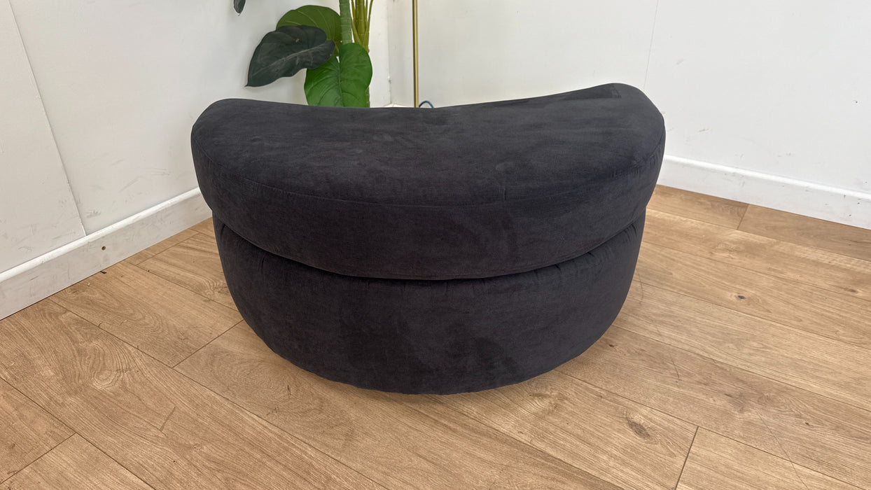 DFS The Freya Fabric Footstool in Dark Blue
