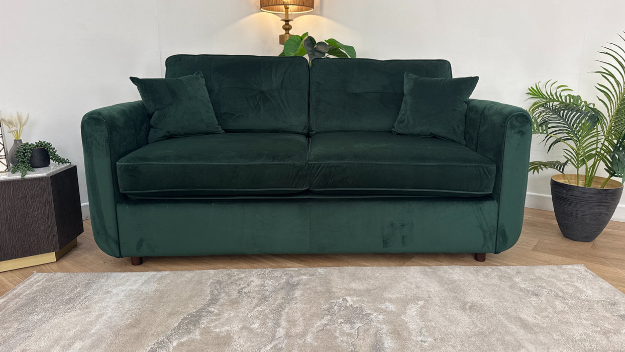 Sofology Islington Fabric 3 Seater Hypnos Deluxe Sofa Bed in Sleek Green