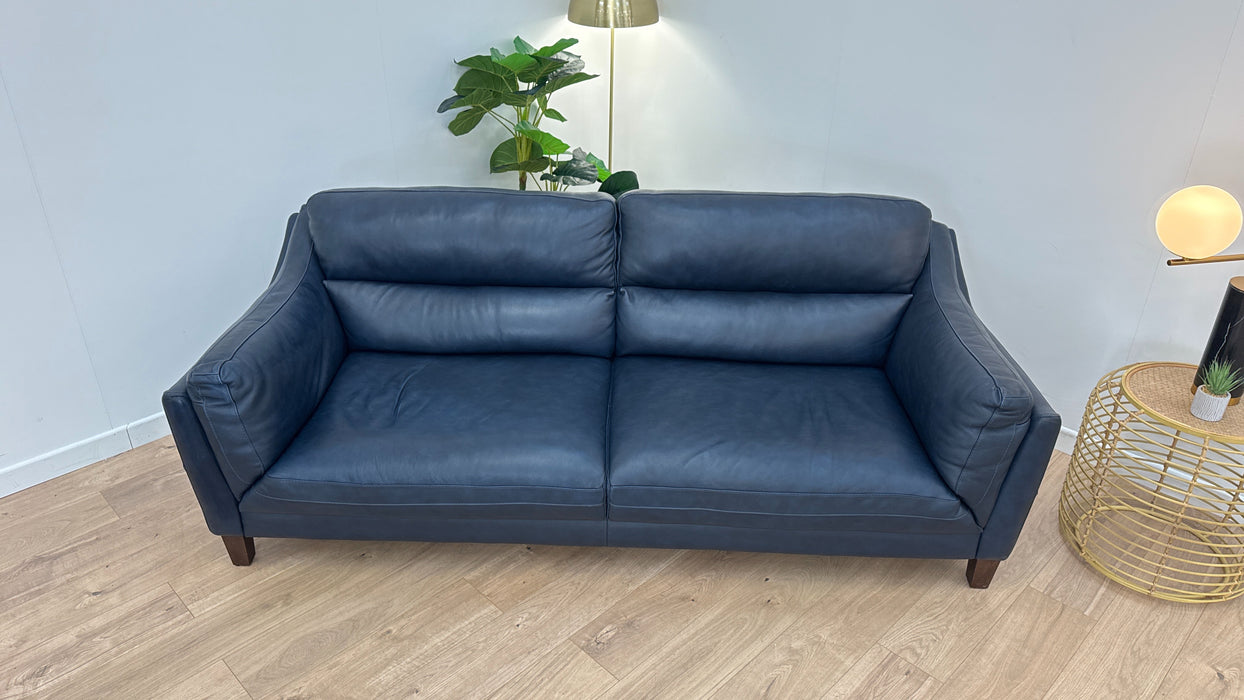 Torrington 3 Seater - Leather Sofa - Caruso Blue Admiral