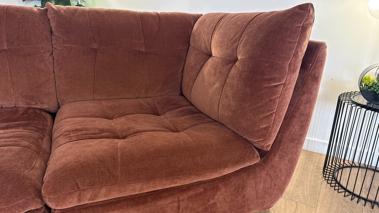 Sofology The Cocoon Fabric 3 Seater in Relaxed Chenille Burnt Sienna