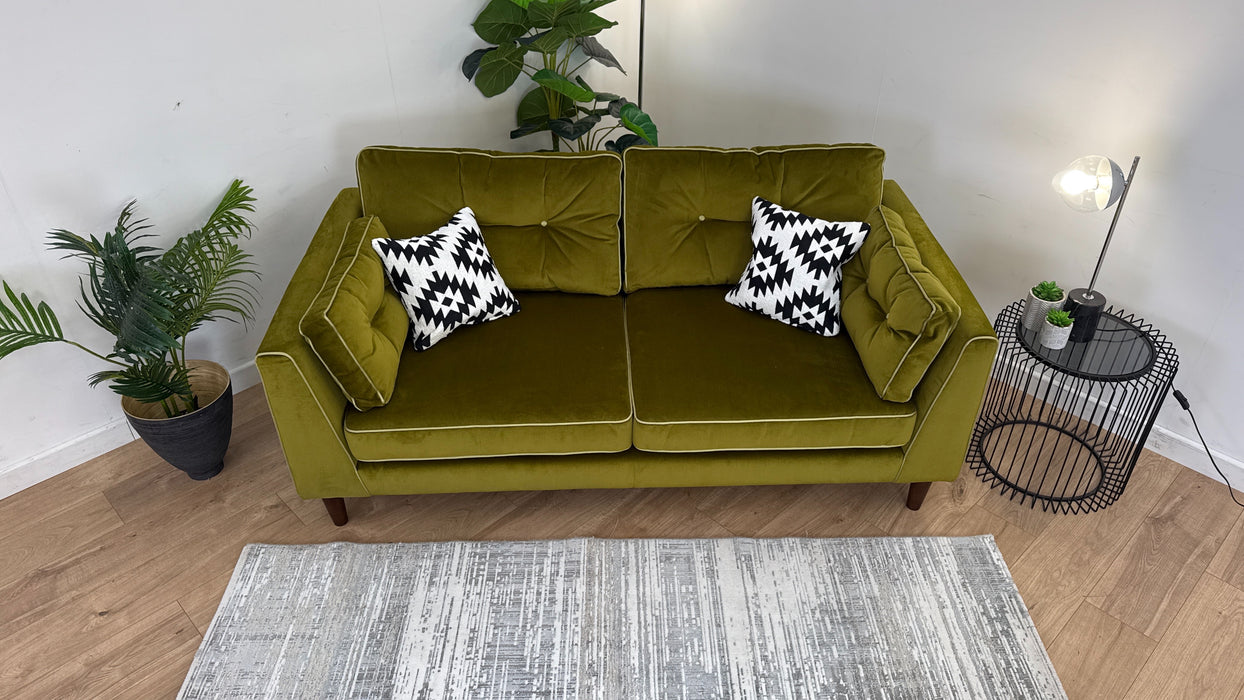 Cricket 3 Seater Sofa - Fabric - Green Velvet Mix