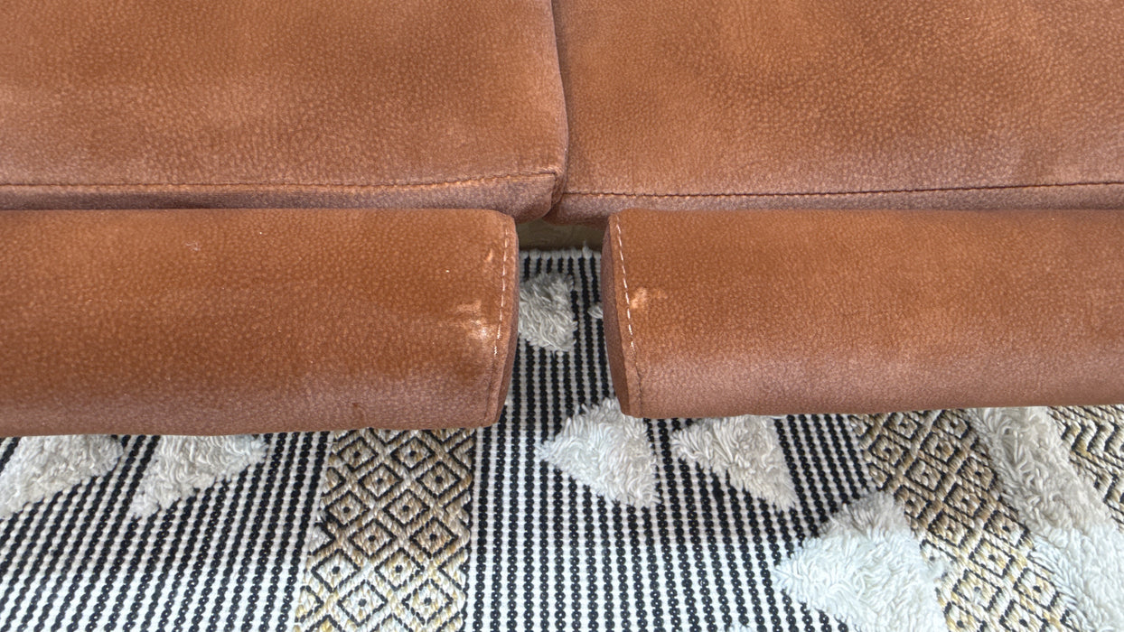 Sofology Arlington Fabric 3 Seater Power Recliner/Headrest Lumbar Support in Lifestyle Mottled Rust