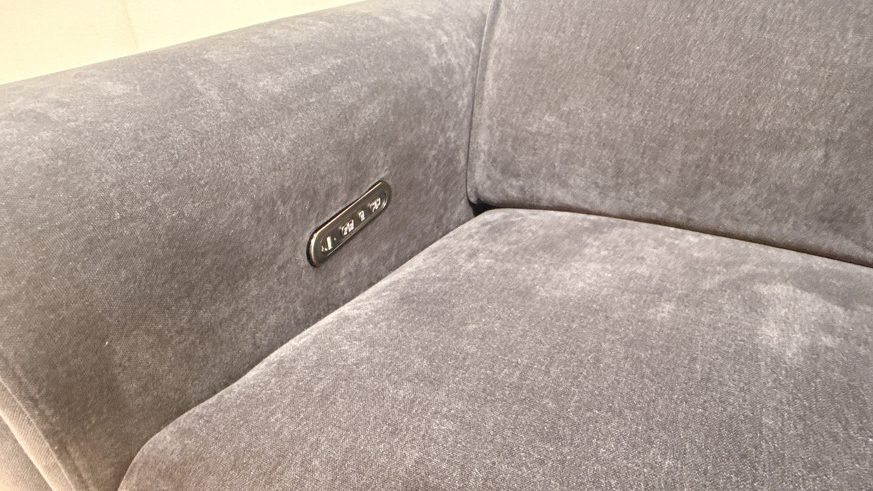 Sofology Premiere Fabric 2.5 Seater Smart Console Power Recliner/Headrest in Relaxed Chenille Ink