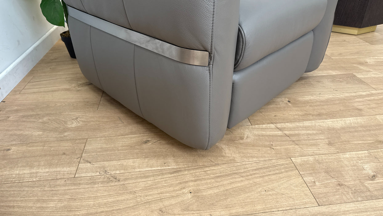 Sofology The Lumiere Leather Swivel Chair in Trusty Embossed Elephant