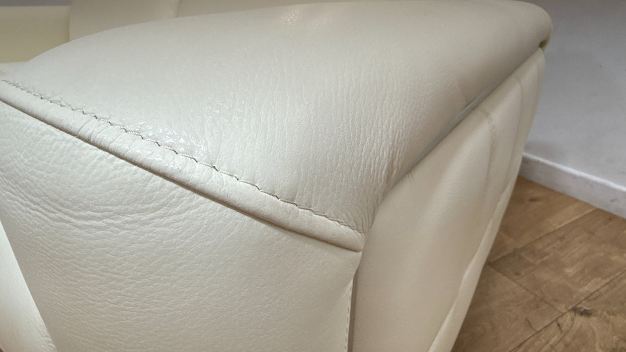 Sofology Marvella Leather 2 Seater in Trusty Sheen White
