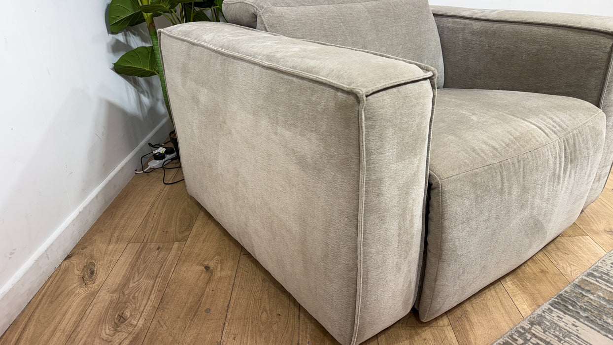 Sofology Horizon Fabric Loveseat Power Recliner/Headrest in Textured Chenille Mocha