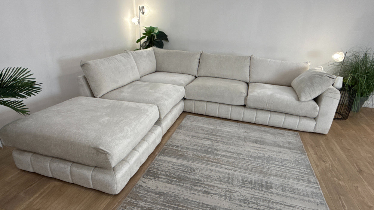 Sofology The Westwood Fabric Chaise 1 Corner 3 No Trim in Teddy Chenille Mist