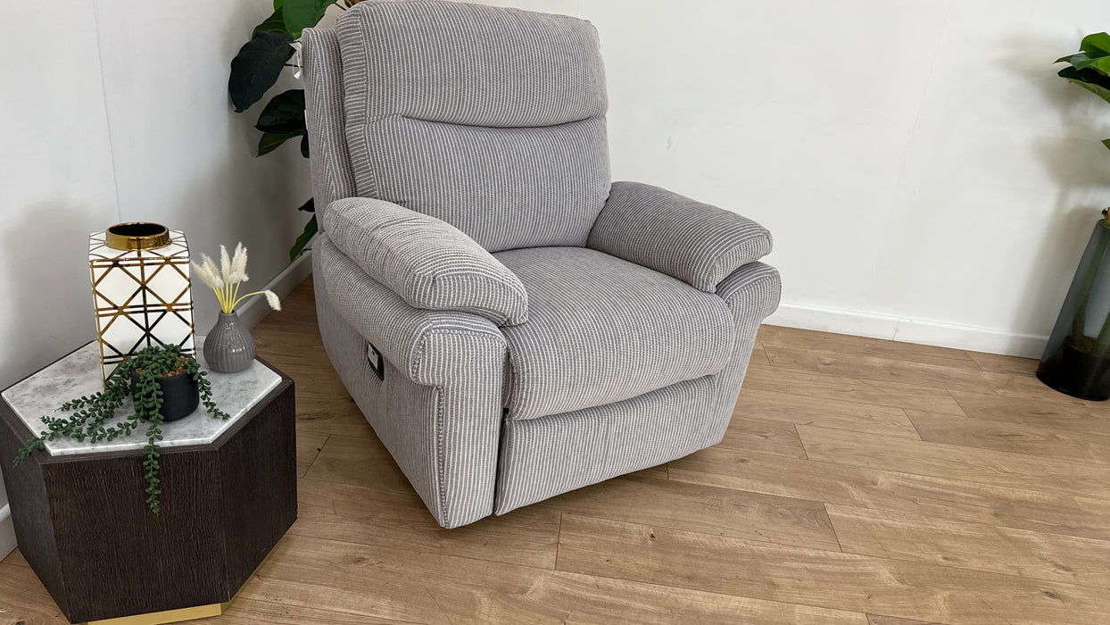 DFS Manual Recliner Fabric Chair in Grey Mix