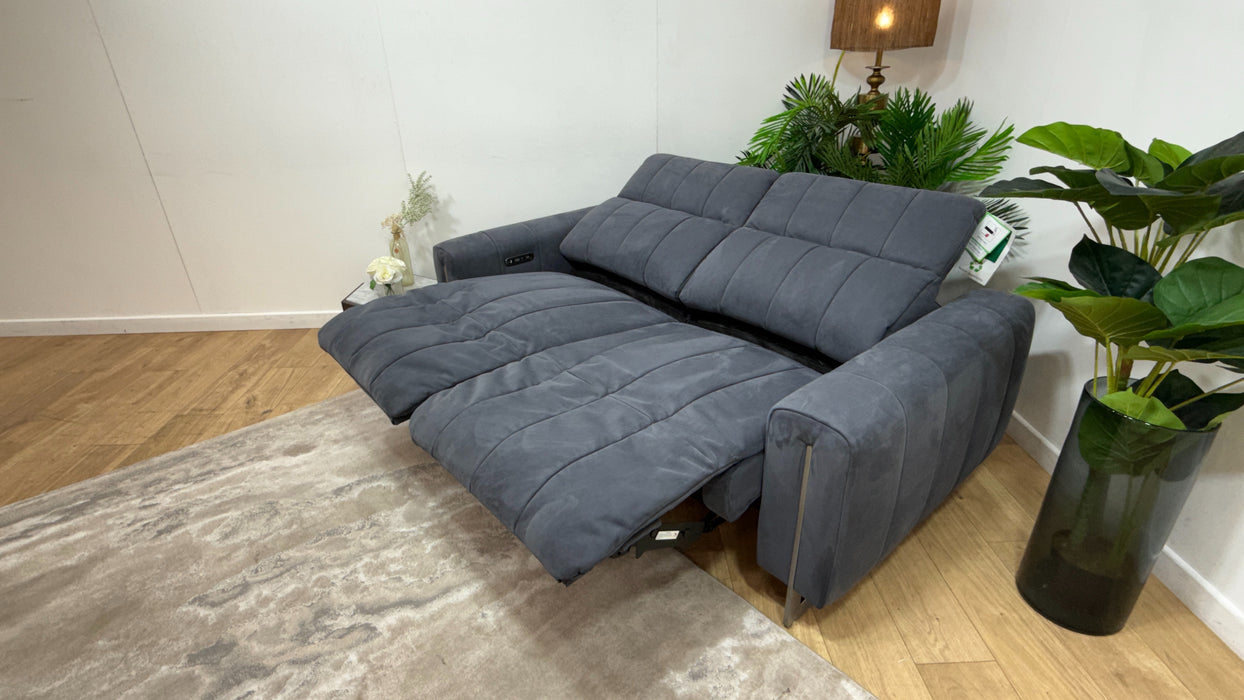 Sofology Paramount Fabric 2.5 Seater Power Recliner/Headrest in Lifestyle Nubuck Feel Charcoal