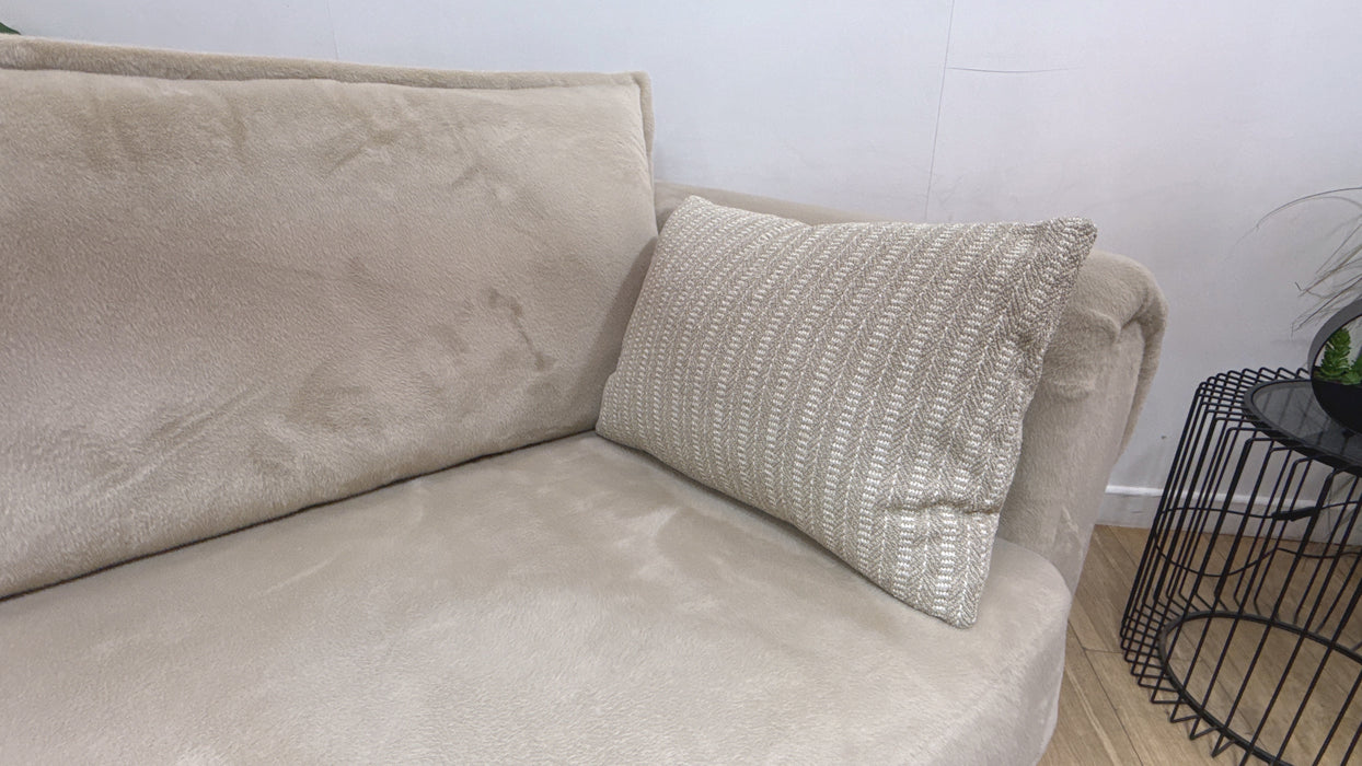 Sofology Chamonix Grande Sofa in Soft Short Pile Faux Fur Natural Mix