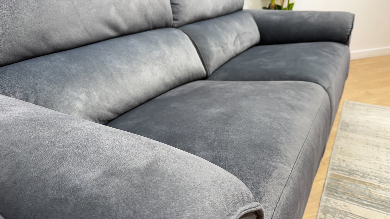 Sofology Hugo Fabric 2.5 Seater Power Recliner/Headrest in Lifestyle Flecked Charcoal
