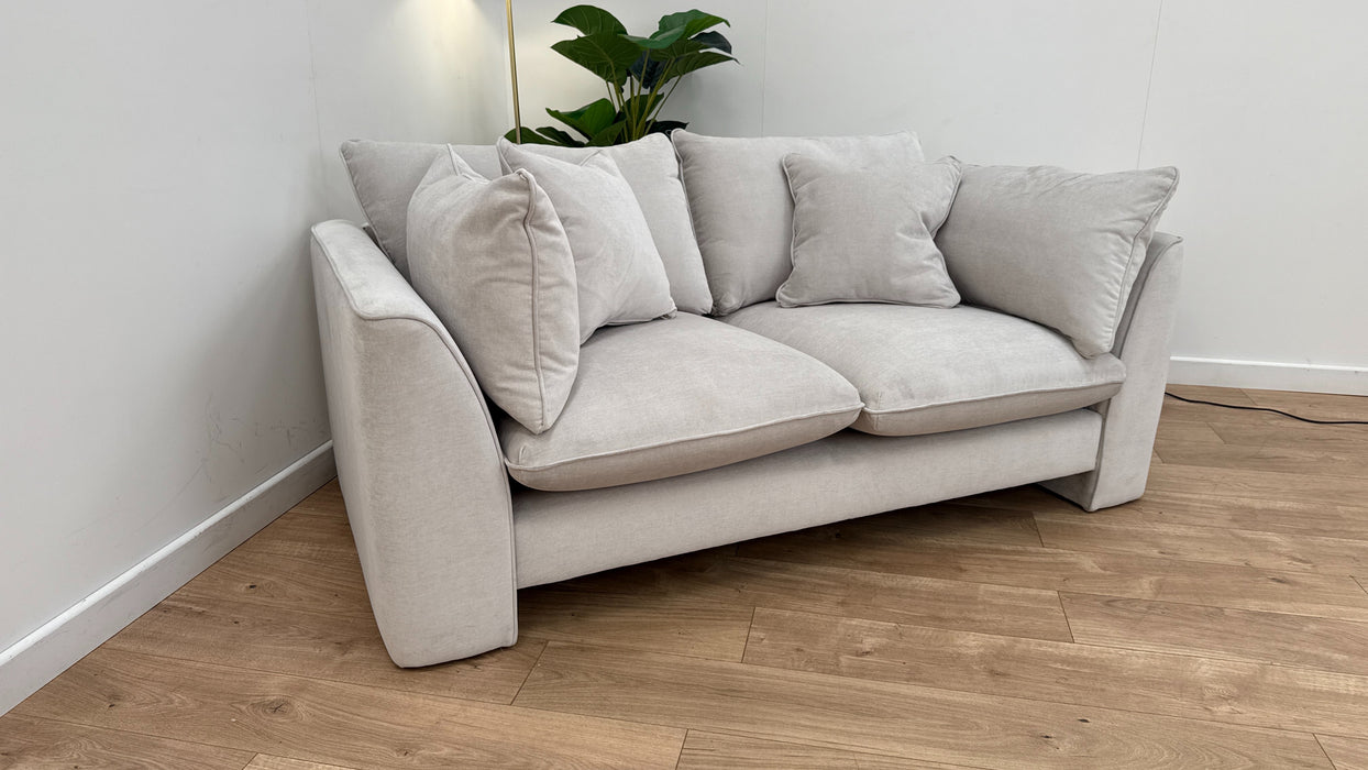 Sofology The Ziggy 2 Seater Sofa in Texture Chenille Ecru Fabric allover