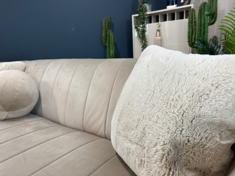 The Fitzrovia Fabric 3 Seater - Matt Velvet Stone Mix - No Trim (WA2)