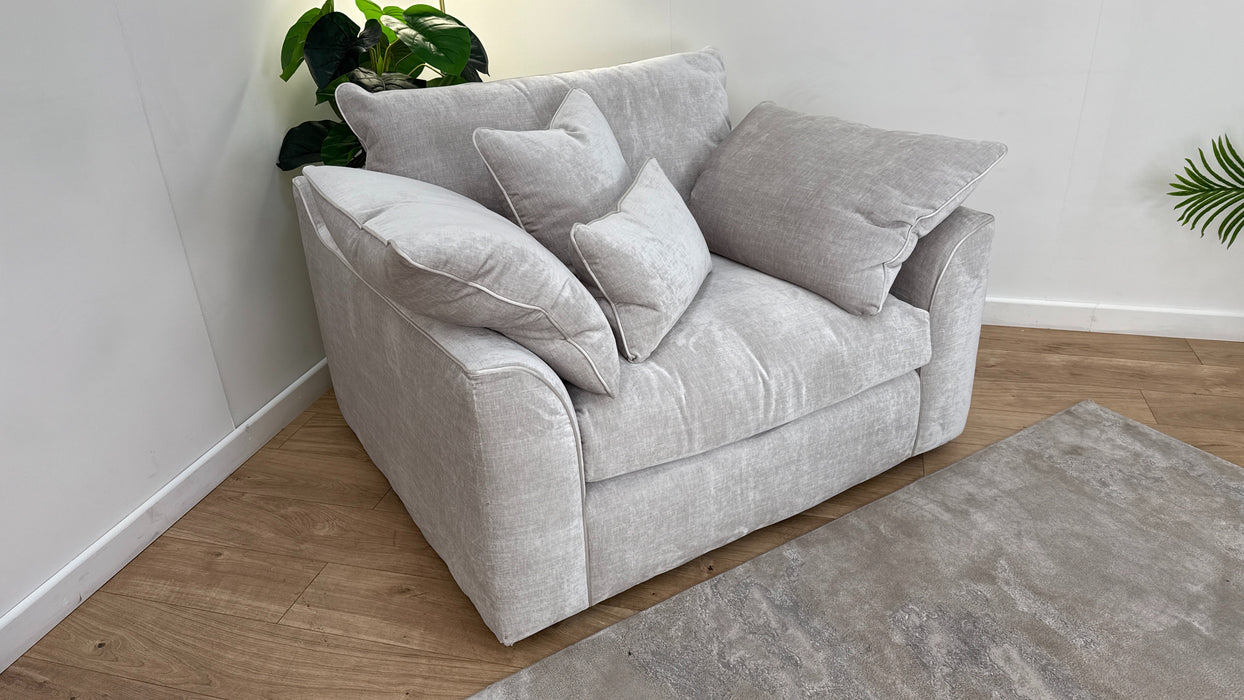 Sofology Georgio Fabric Loveseat Extra Flex Seats in Luxe Chenille Oyster