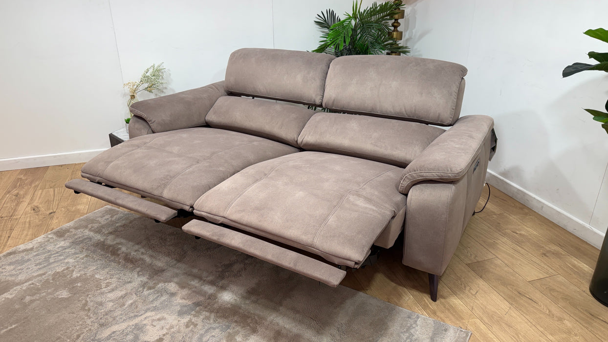 Sofology Bailey Fabric 2.5 Seater Power Recliner/Headrest in Lifestyle Flecked Nutmeg