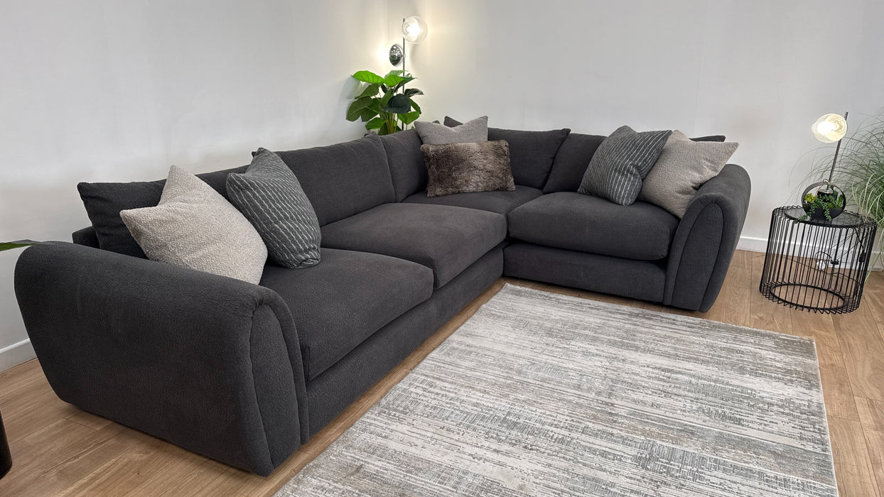 Sofology Marble Arch Fabric 3 Corner 1 in Camden Plain Smoke Mix