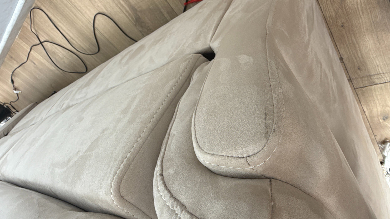 Sofology Missouri Fabric 1 Corner 3 Power Recliner/Headrest in Lifestyle Plush Mink
