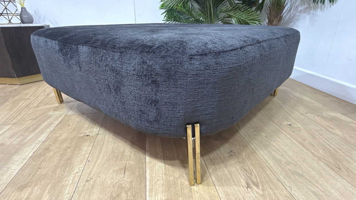 Sofology Westwood Fabric Designer Footstool in Teddy Chenille Black