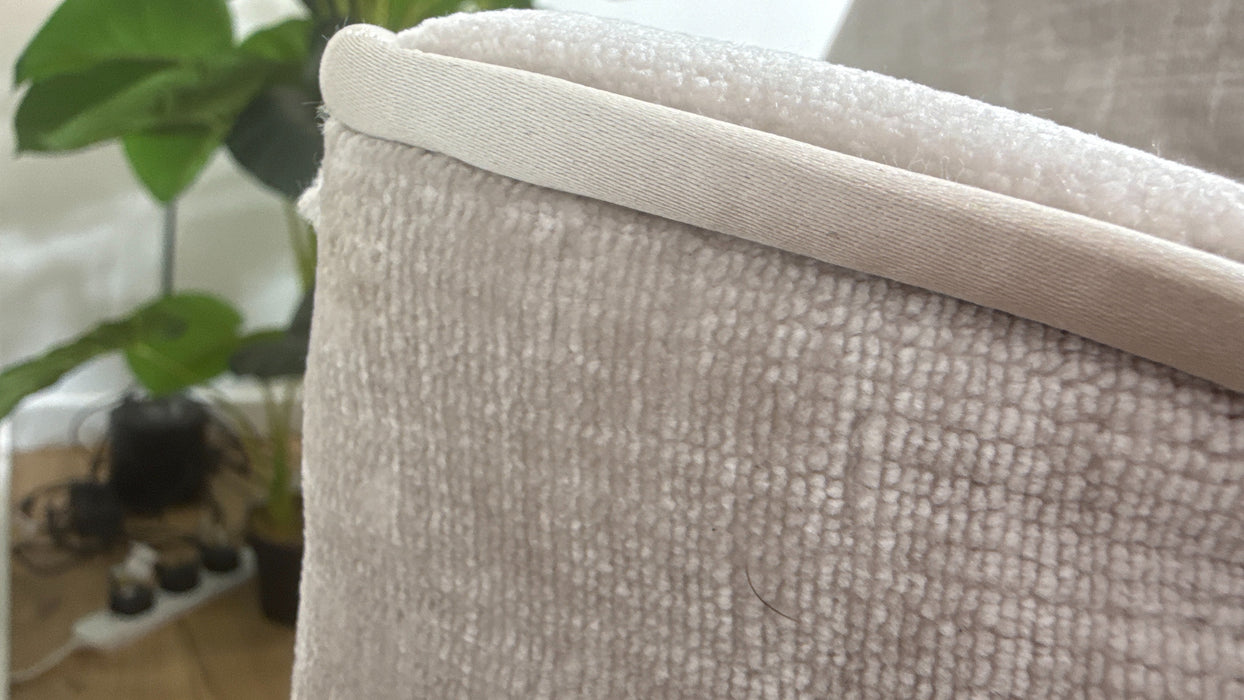 Sofology Georgio Fabric 4 Seater Split Feather Flex Seats in Luxe Chenille Oyster Mix