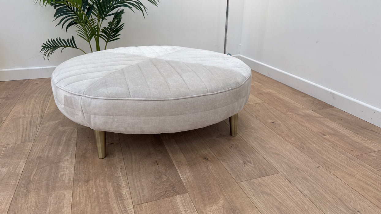 Sapporo Footstool - Fabric - Manalo Ecru All Over