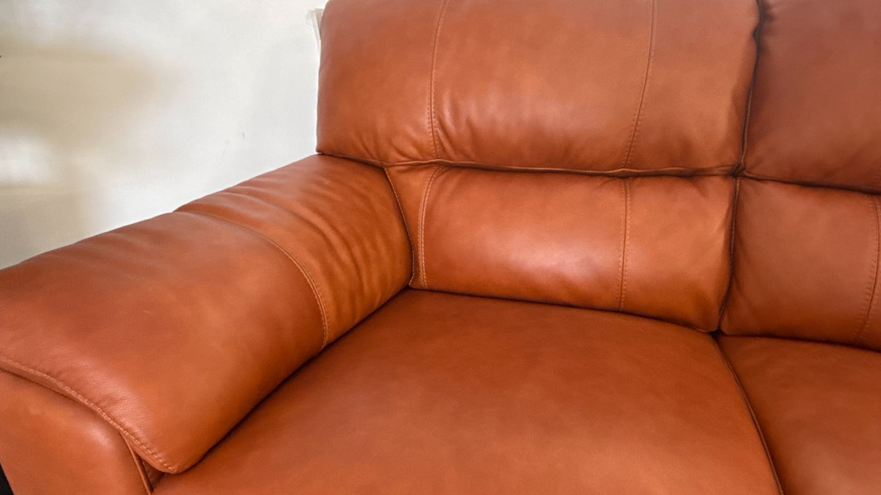 Sofology Santina Leather 2 Seater in Relaxed Soft Amber