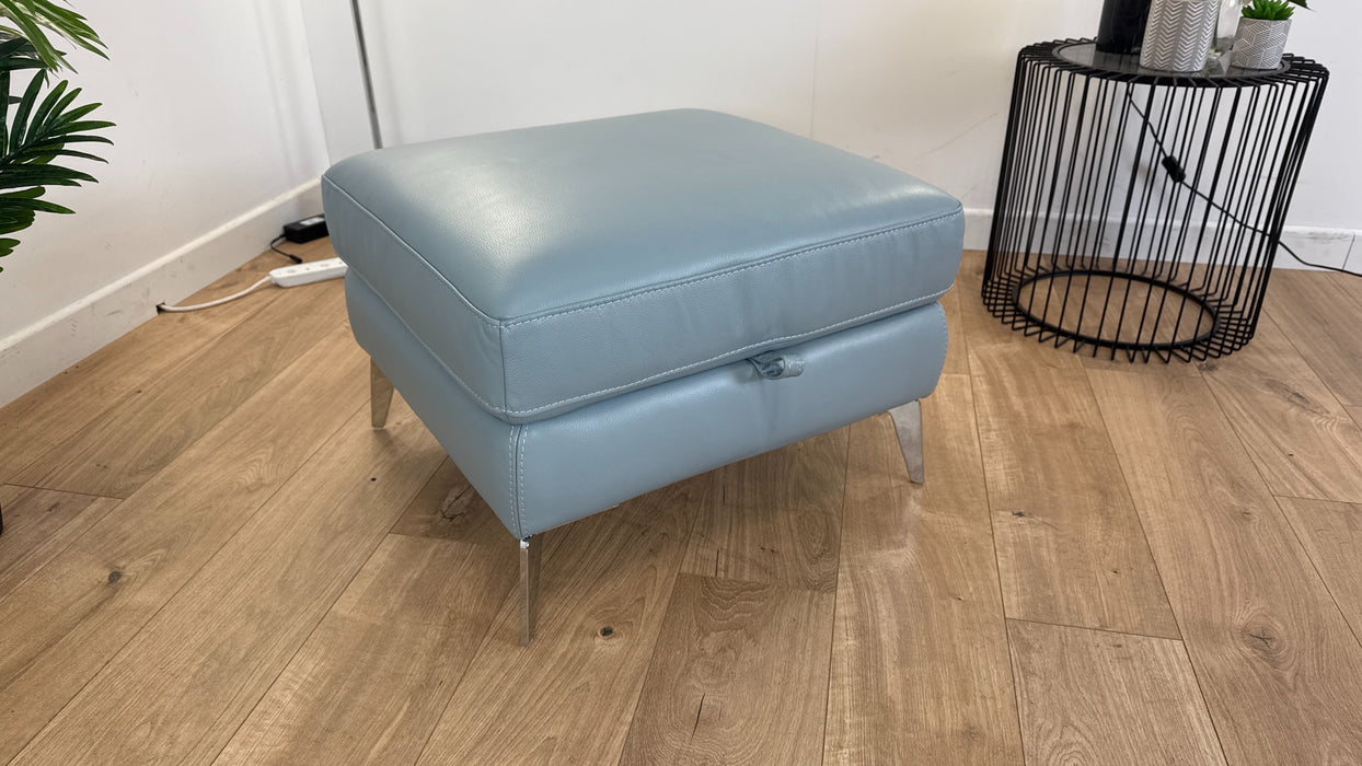 Illinois Leather Storage Footstool