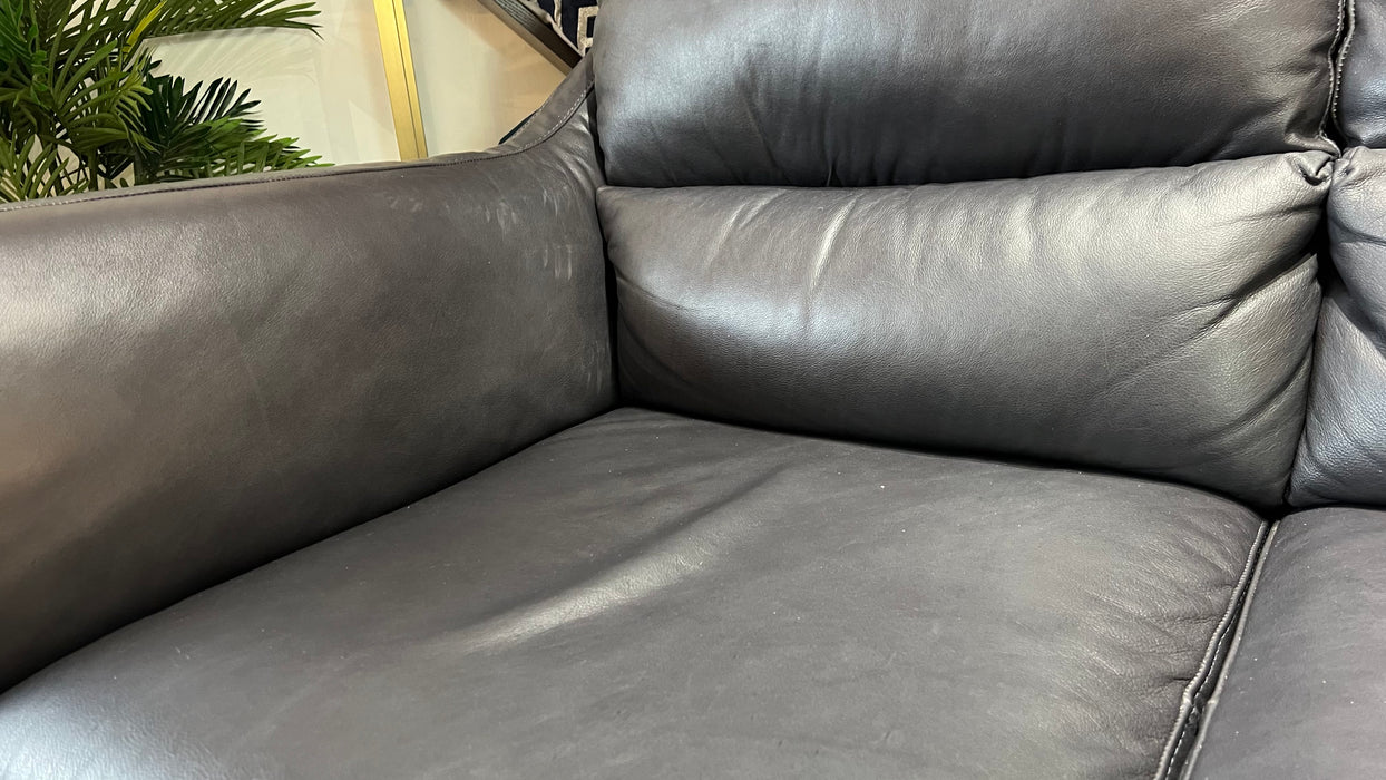 Torrington 2 Seater - Leather Sofa - Indiana Charcoal