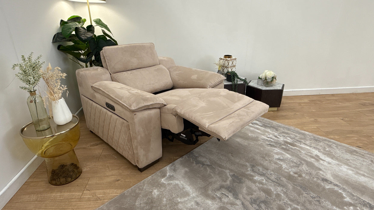 Sofology The Benz Recliner Chair in Lifestyle Plush Fabric Mink