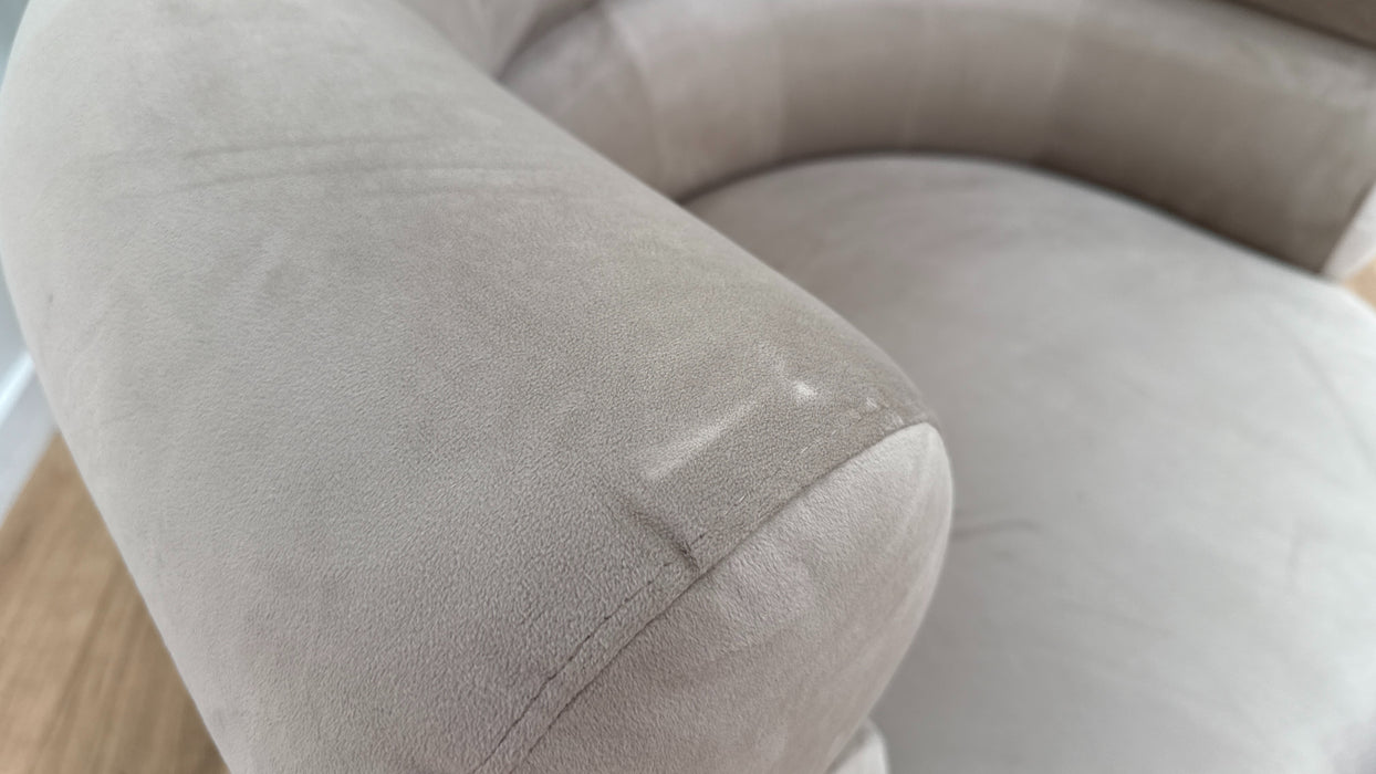 Sofology The Fitzrovia Fabric Swivel Chair in Matt Velvet Stone All Over Without Trim