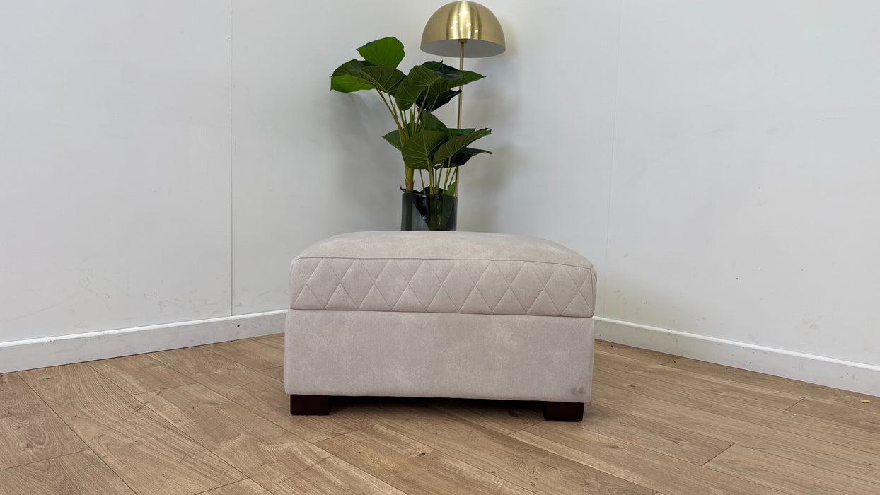 Sofology Benz Fabric Designer Footstool in Lifestyle Flecked Ivory