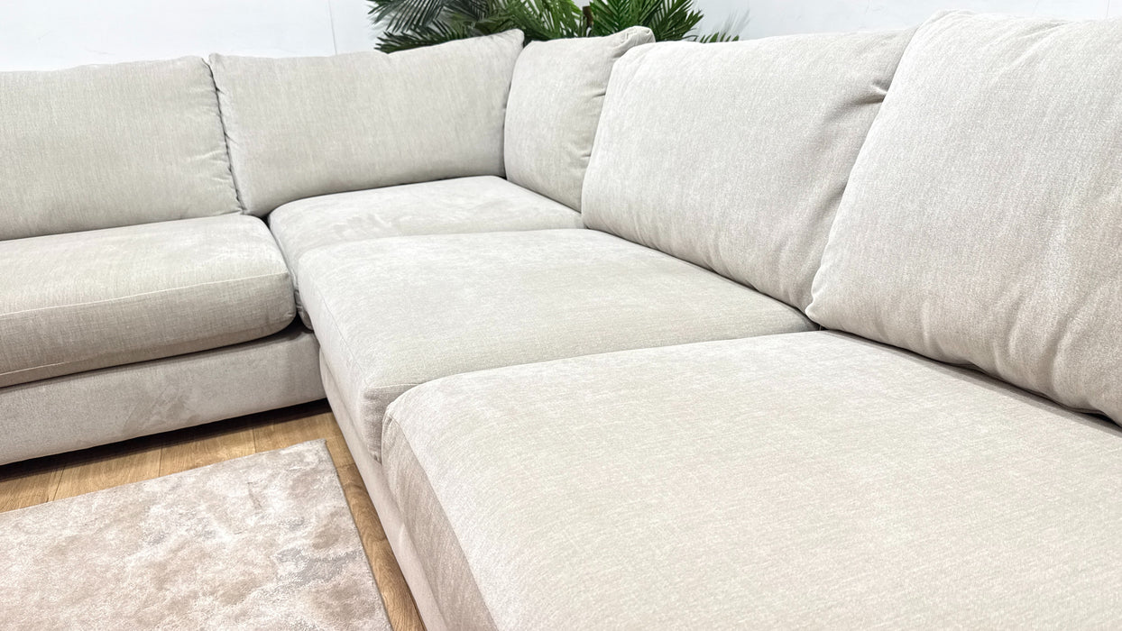 Sofology Majestica Fabric Chaise 1 Corner 3 in Soft-Chenille Linen