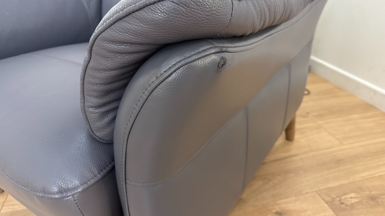 DFS Falcon Leather Recliner Chair in Blue