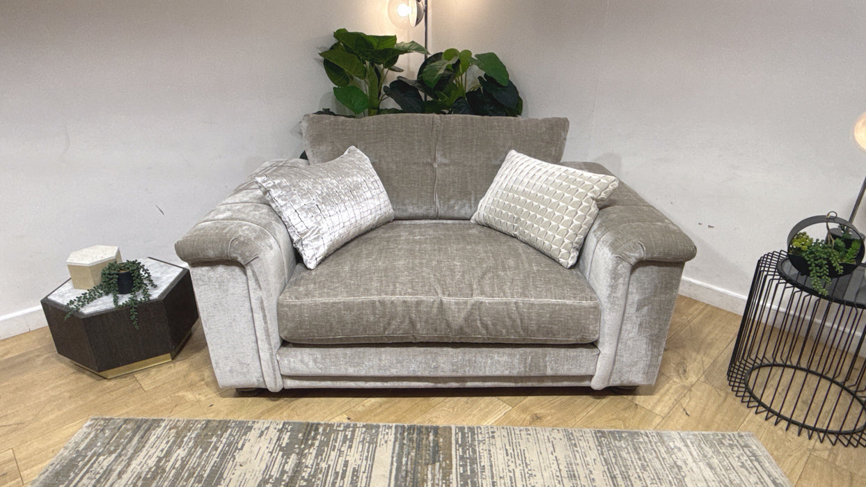 Sofology Regency Fabric Loveseat Foam Seat in Luxe Chenille Stone Mix