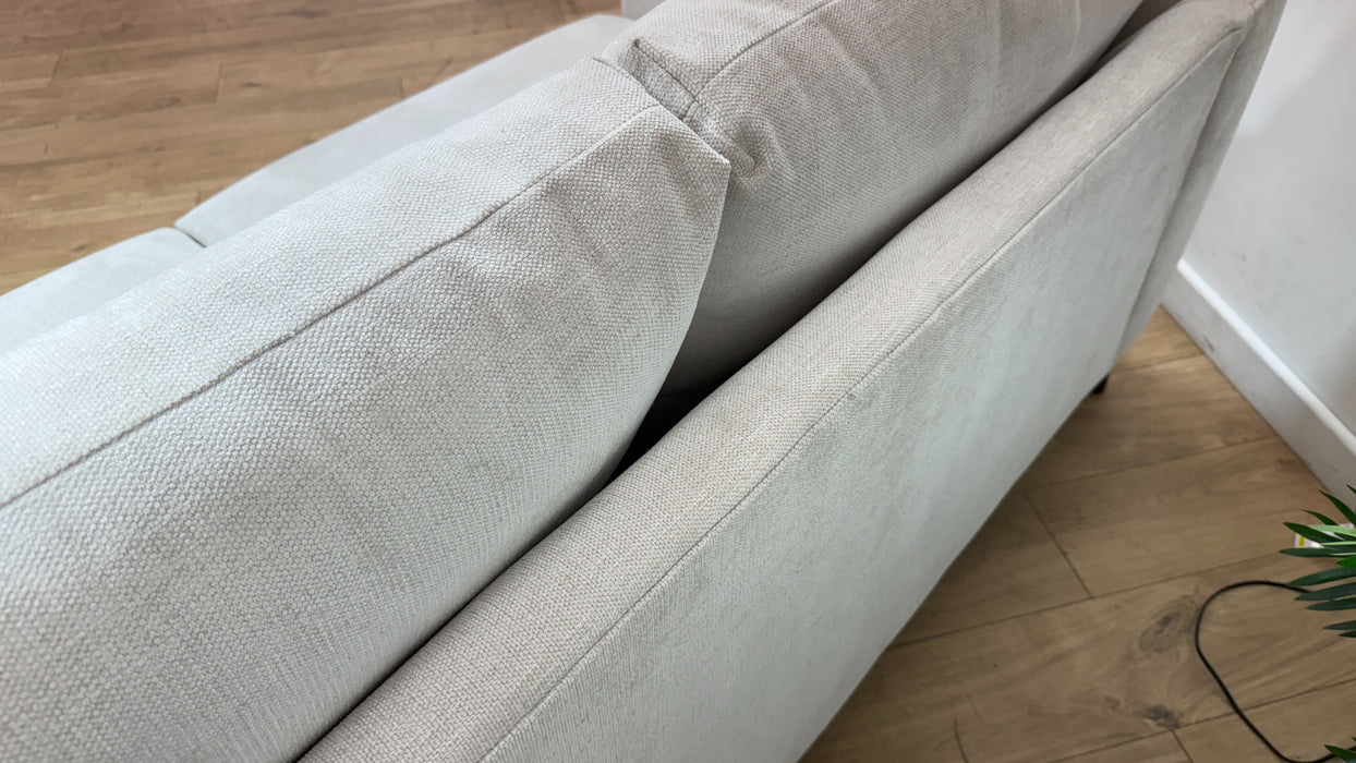 Sofology Mayfair Fabric 3 Seater Foam Seats in Linen Look Chenille Mist/Pearl Mix