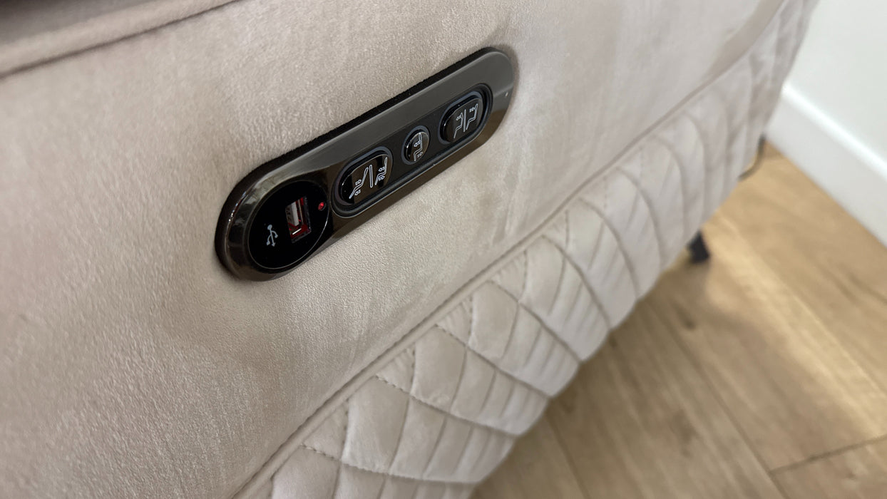 Sofology Ezra Fabric 2 Seater Power Recliner/Headrest in Tara Mink